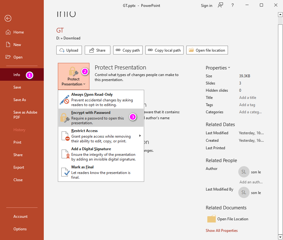 Bảo vệ bài thuyết trình bằng mật khẩu trong PowerPoint