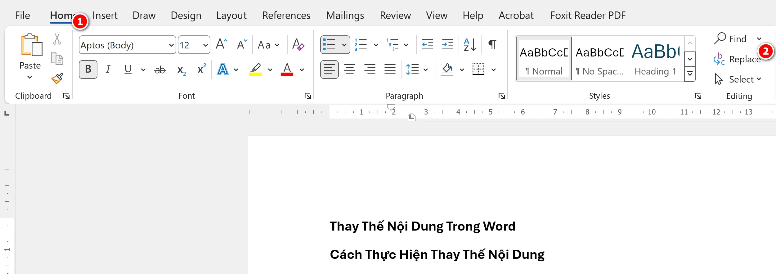 Thay thế nội dung trong word